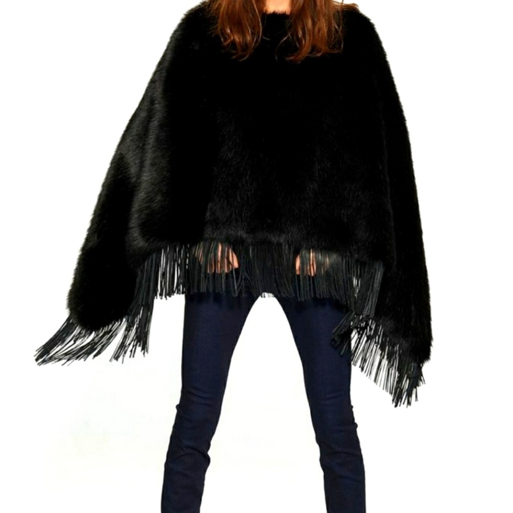 Philanthropy Faux Fur Pancho